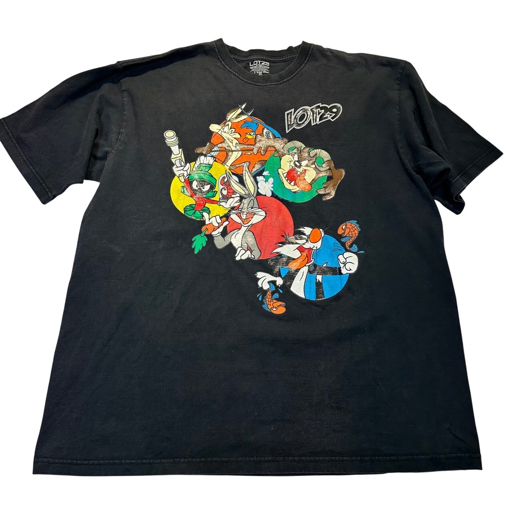 Lot29 Looney Tunes‎ T-Shirt Mens 3XL Black Y2K Streetwear Graphic Tee